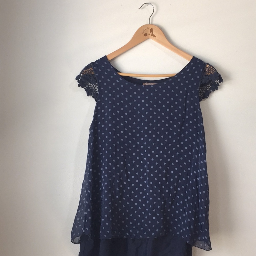 CARLA CONTI Blue Silk Top